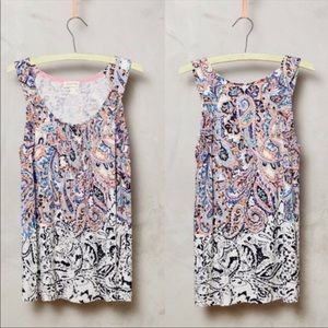 Anthropologie Meadow Rue Positano Smocked Tank Top